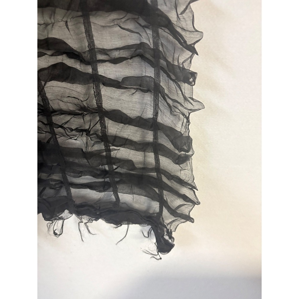 Black Ruffle Tiered Sheer Scarf Dark Feminine Fairy Goth Romantic Morticia - Picture 5 of 5